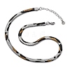 Brass Flat Snake Chain Necklaces NJEW-Z059-01G-01-2