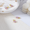 4Pcs Brass Micro Pave Cubic Zirconia Pendants KK-LP0002-12-1