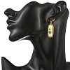 304 Stainless Steel & Cloth Embroidery Stud Dangle Earrings EJEW-JE07298-01-2