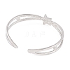 Star Zinc Alloy Hollow Open Cuff Bangles for Women BJEW-L688-01P-3