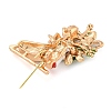 Christmas Theme Golden Zinc Alloy with Rhinestone Brooches JEWB-B018-01G-09-2