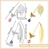 4Pcs 4 Styles Alloy Feather/Leaf Bookmarks AJEW-AR0001-95-2