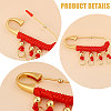 4Pcs Chinese Brass Safety Pins Findings JEWB-CA0001-71-4