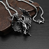 304 Stainless Steel Goddess with Angel Wings Pendant Necklaces for Men Women WG939A7-01-2