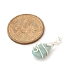 Copper Wire Wrapped Natural Labradorite & Amazonite & Aquamarine & Rose Quartz & Amethyst & Tiger Eye & Strawberry Quartz & Prehnite Pendants PALLOY-JF04064-02-3