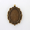 Vintage Tibetan Style Alloy Pendant Cabochon Bezel Settings TIBEP-M018-12AB-NF-1