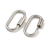 Non-Tarnish 304 Stainless Steel Screw Carabiner Lock Charms STAS-C092-01A-P-2