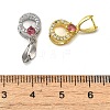 Rack Plating Brass Micro Pave Clear Cubic Zirconia Ice Pick Pinch Bails KK-K340-18-3