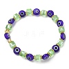 5Pcs 5 Style Natural Banded Agate & Lampwork Evil Eye & Seed Beaded Stretch Bracelets Set BJEW-JB09616-03-3