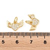 Valentine's Day Brass Micro Pave Clear Cubic Zirconia Charms KK-H292-52B-G-3