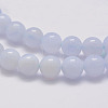 Natural Blue Chalcedony Beads Strands G-G970-38-8mm-01-3