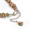 Natural Unakite Chip Beads Anklets AJEW-AN00229-05-3