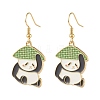 Panda Alloy Enamel Dangle Earrings EJEW-JE04773-4