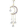 Nuggets Natural Quartz & Brass Moon Hanging Suncatchers HJEW-JM04253-01-2