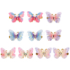 5 Pairs 5 Colors Cloth with Alloy Alligator Hair Clips for Girl PHAR-TA0001-09-1