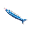 Copper Wired Glass Seed Beaded Pacific Saury Pendants PALLOY-MZ01105-4