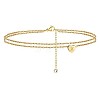 Heart Brass with Crystal Rhinestone Anklets FS-WGC43DA-15-1