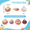 32Pcs 4 Style Natural Shell Pendant PALLOY-PH01861-4
