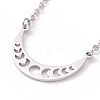 Alloy Moon Phase Pendant Necklace for Women LS-NJEW-G030-01P-1