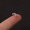 316L Surgical Stainless Steel Micro Pave Clear Cubic Zirconia Cartilage Earrings WG3A850-01-1