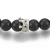 Synthetic Lava Rock Stretch Bracelets ZIRC-T006-24P-01-2