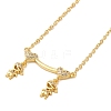 Brass Micro Pave Clear Cubic Zirconia Girls and boys Pendant Necklaces for Valentine's Day NJEW-K381-01C-G-1