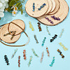 32Pcs 16 Styles Natural Chip Gemstone Beaded Connector Charms PALLOY-GO00059-4