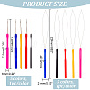 Unicraftale 10Pcs 10 Style Plastic Crochet Hooks & Stainless Steel Hair Extension Loop Needle Threader TOOL-UN0001-31-3
