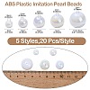 100Pcs 5 Styles ABS Plastic Imitation Pearl Beads KY-CJ0002-03-2