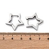 Non-Tarnish 304 Stainless Steel Star Huggie Hoop Earrings X-STAS-H156-05P-2