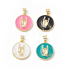 Rack Plating Brass Enamel Pendants KK-B065-03G-1