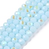 Electroplate Opaque Solid Color Glass Beads Strands EGLA-A044-P4mm-L06-1