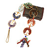 Brass Wire Wrapped Chakra Natural Mixed Stone Chips Tree of Life Suncatchers HJEW-H065-03G-2