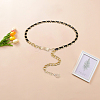 1Pc Black PU Leather & Alloy Twisted Waist Body Chains for Woman DIY-CL0001-10-3