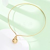 201 Stainless Steel Ball Charm Rigid Choker Necklaces for Women NJEW-Z098-05G-4