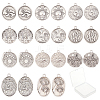 22Pcs 11 Style Tibetan Style Alloy Pendant Enamel Settings FIND-SC0002-23-1