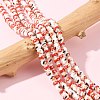Handmade Flower Printed Porcelain Ceramic Beads Strands PORC-M005-6mm-06-5