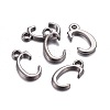 Gunmetal Plated Alloy Letter Pendants PALLOY-J718-01B-C-2