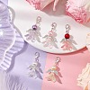 Angel Acrylic & Glass Pearl Pendant Decoration HJEW-JM02364-01-2