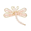 Natural Gemstone & Brass & Iron Brooches JEWB-H034-01G-2