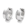 304 Stainless Steel Micro Pave Clear Cubic Zirconia Huggie Hoop Earrings for Women EJEW-C096-02P-1