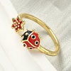 Brass Enamel Cuff Rings for Women RJEW-F196-02A-G-3