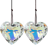 2Pcs Glass Heart Pendant Decorations HJEW-SP0001-22B-6