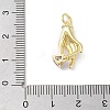 Rack Plating Palm Brass Micro Pave Cubic Zirconia Pendants KK-E102-18G-04-3