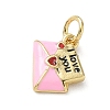 Brass Enamel Charms KK-A273-08G-02-2