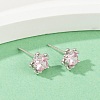 925 Sterling Silver Cubic Zirconia Stud Earrings EJEW-V019-02P-2