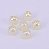 Electroplate Crackle Acrylic Beads LS-CCG-WH0001-8mm-10-1