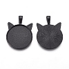 Alloy Kitten Pendant Cabochon Settings PALLOY-WH0049-04B-1