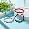 Synthetic Turquoise(Dyed) Round Beads Stretch Bracelet BJEW-JB07484-2
