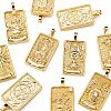 10Pcs 1 style Brass Micro Pave Clear Cubic Zirconia Tarot Card Pendants ZIRC-LS0001-01G-4